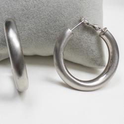 Серьги кольца легкие 4 см под серебро